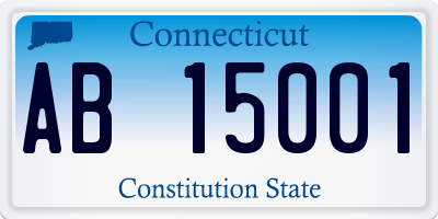 CT license plate AB15001