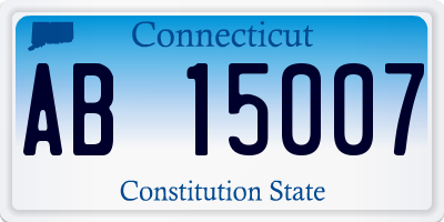 CT license plate AB15007