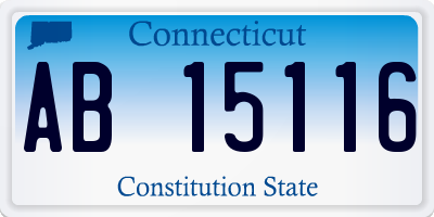 CT license plate AB15116