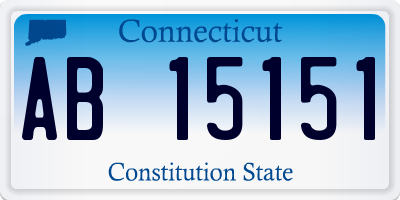 CT license plate AB15151