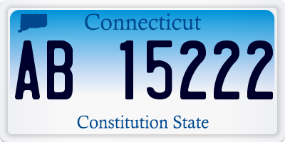 CT license plate AB15222