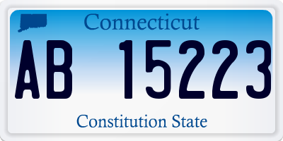 CT license plate AB15223