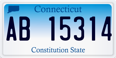 CT license plate AB15314