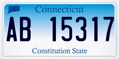 CT license plate AB15317