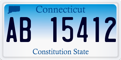 CT license plate AB15412