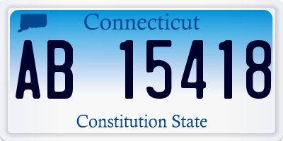 CT license plate AB15418