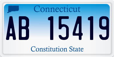 CT license plate AB15419