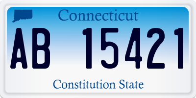 CT license plate AB15421