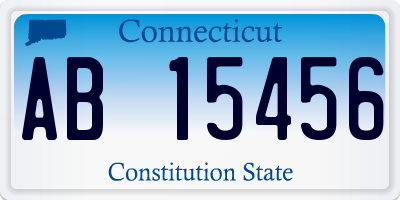 CT license plate AB15456