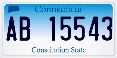 CT license plate AB15543