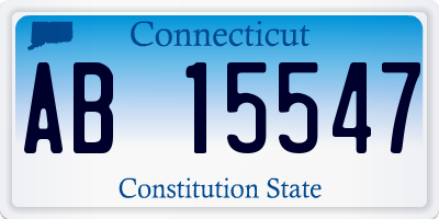 CT license plate AB15547