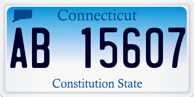 CT license plate AB15607