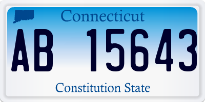 CT license plate AB15643