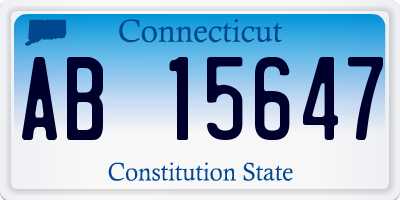 CT license plate AB15647