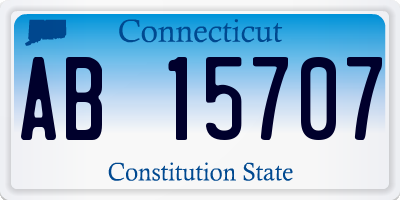 CT license plate AB15707