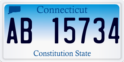 CT license plate AB15734