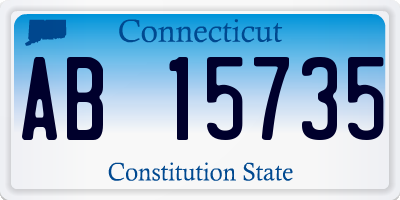 CT license plate AB15735