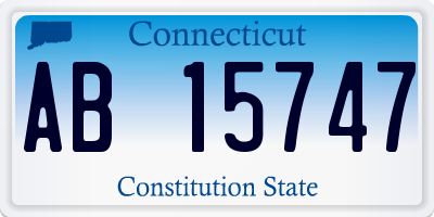 CT license plate AB15747