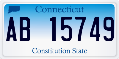 CT license plate AB15749