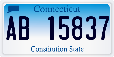 CT license plate AB15837