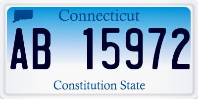 CT license plate AB15972