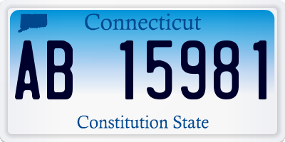 CT license plate AB15981