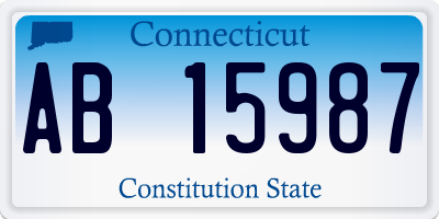 CT license plate AB15987