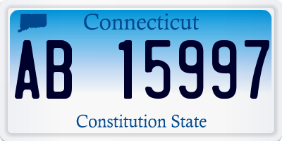 CT license plate AB15997