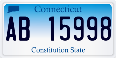 CT license plate AB15998