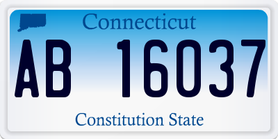 CT license plate AB16037