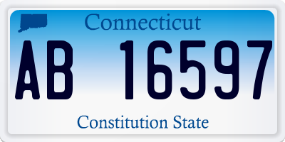 CT license plate AB16597