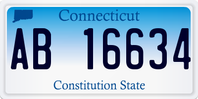 CT license plate AB16634