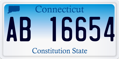 CT license plate AB16654