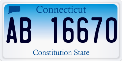 CT license plate AB16670