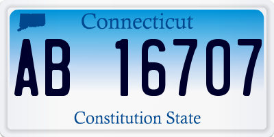 CT license plate AB16707