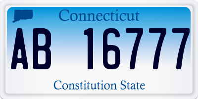 CT license plate AB16777