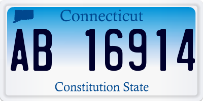 CT license plate AB16914