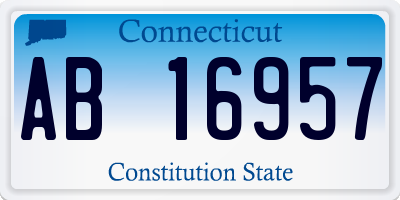 CT license plate AB16957