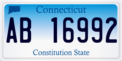 CT license plate AB16992