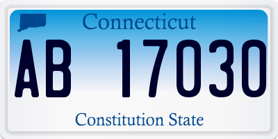 CT license plate AB17030