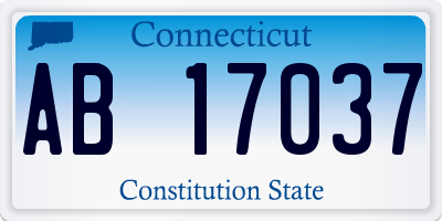 CT license plate AB17037