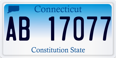 CT license plate AB17077