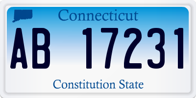 CT license plate AB17231