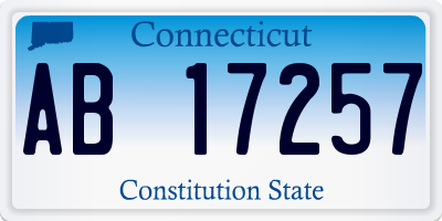 CT license plate AB17257