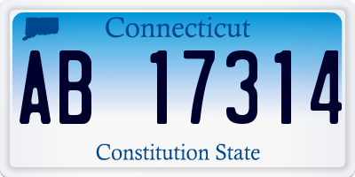 CT license plate AB17314