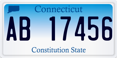 CT license plate AB17456