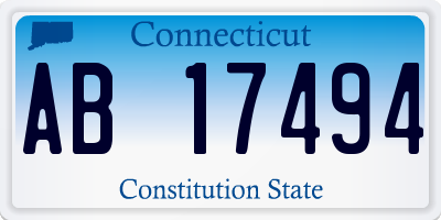 CT license plate AB17494