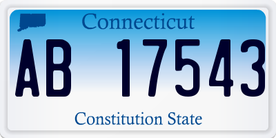 CT license plate AB17543