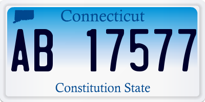 CT license plate AB17577