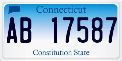 CT license plate AB17587